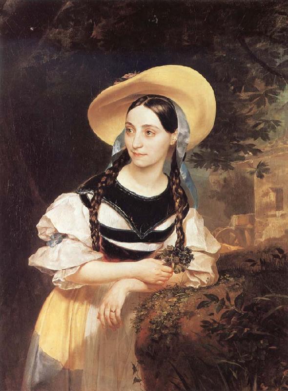 Karl Briullov Portrait of Fanni Persiani-Tachnardi as Amina in bellini-s opera la sonnabula china oil painting image